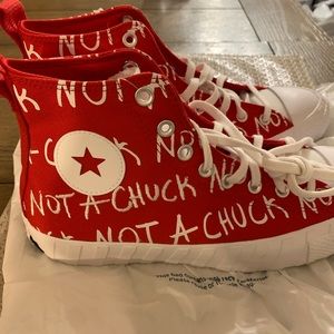 Converse UNT1TL3D High Top Red “NOT A CHUCK” converses brand new never worn